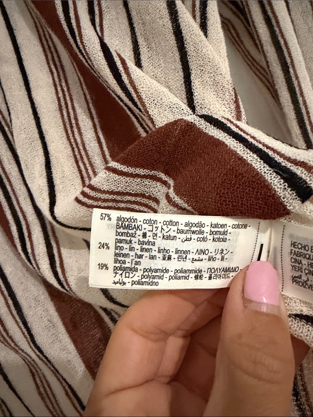 Zara Cream Sweater with Brown and Black Stripes - Picture 4 of 6